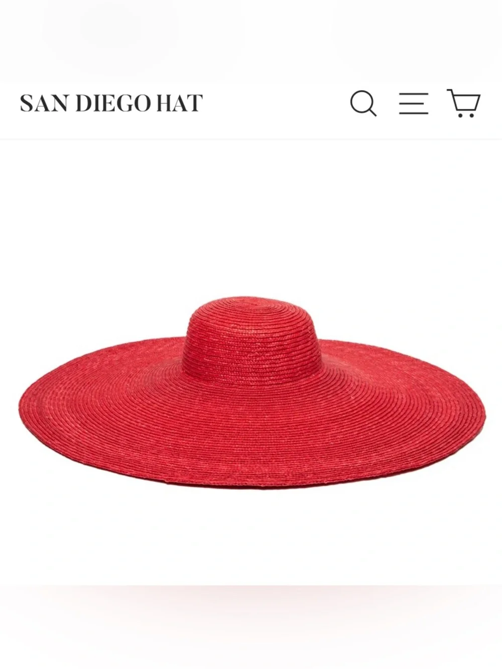On Holiday Oversized Wide Brim Straw Sun Hat - Red
